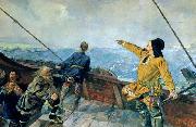 Christian Krohg's painting of Leiv Eiriksson discover America, 1893 Christian Krohg